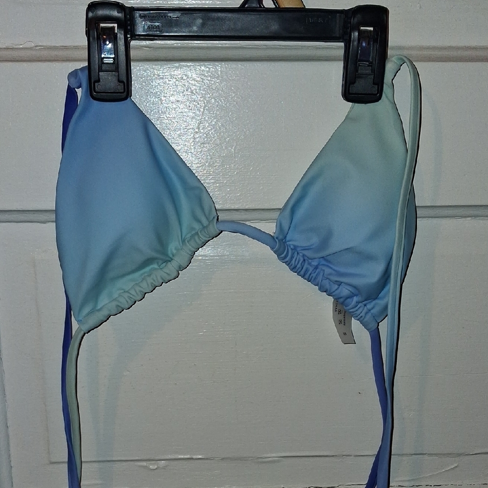 Blue Gradient Triangle Bikini Top